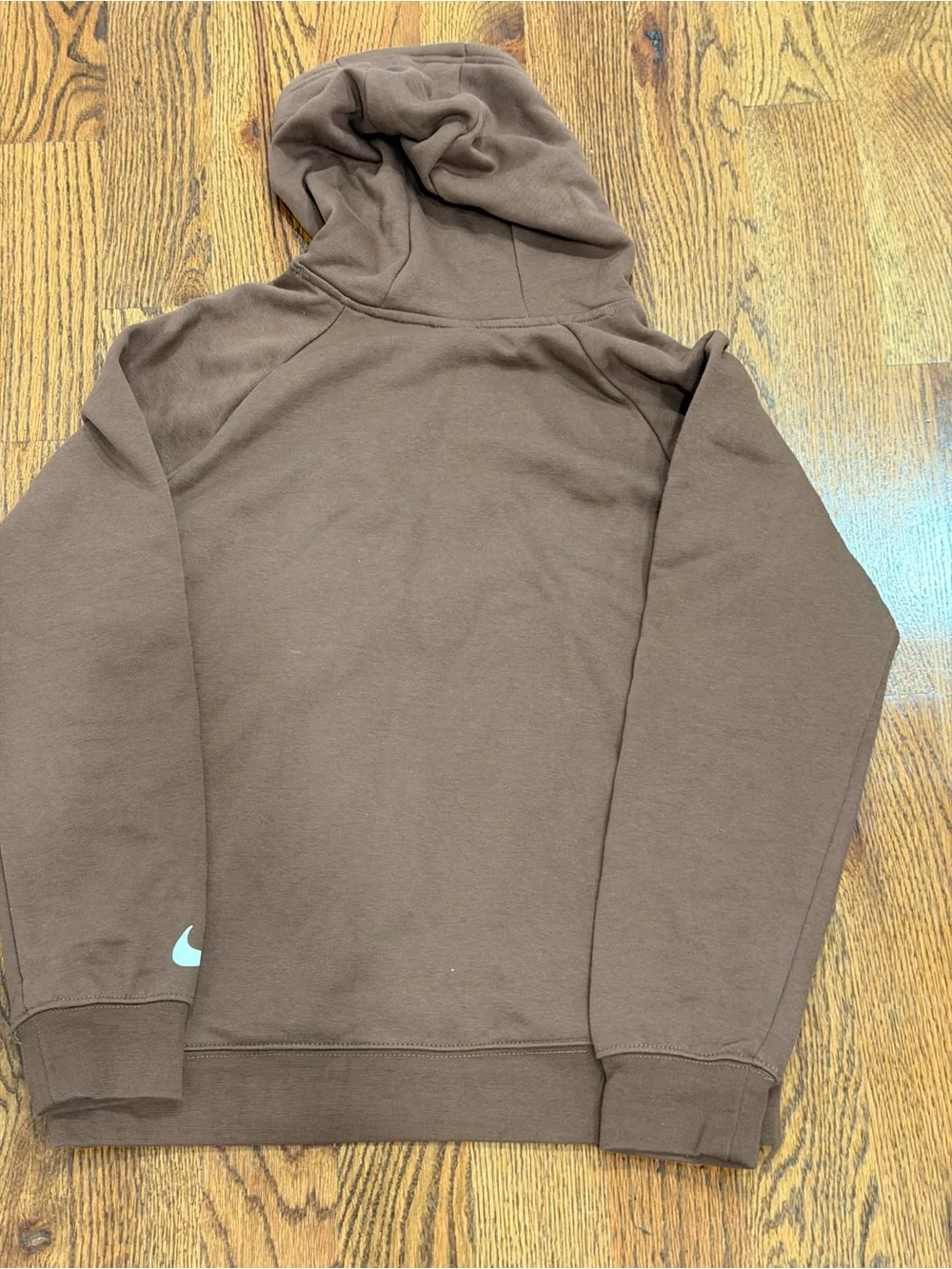 Nike Brown Kids Hoodie with Vertical Logo